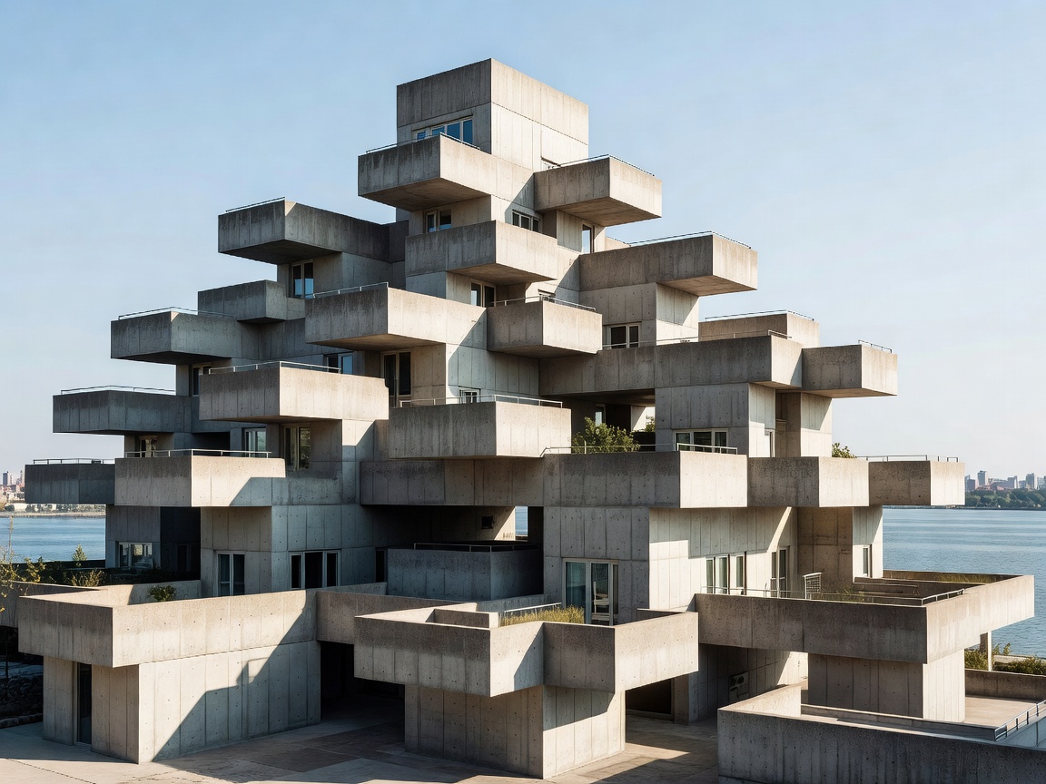 Habitat 67 modular concrete housing blocks in Montreal