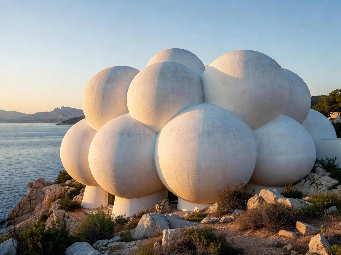 Palais Bulles bubble house exterior curves in Théoule-sur-Mer